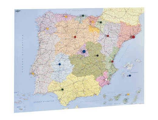 Mapa mural faibo españa y portugal autonomico plastificiado enrollado 98x134 cm