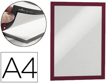 Marco autoadhesivo Durable magaframe A4 rojo (2 unidades)