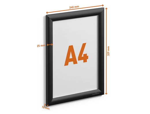 Marco porta anuncios durable din A4 marco aluminio color negro