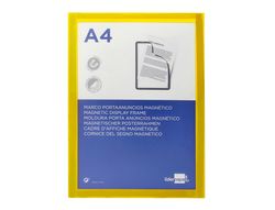 Marco porta anuncios liderpapel magnetico din a4 dorso adhesivo removible color amarillo