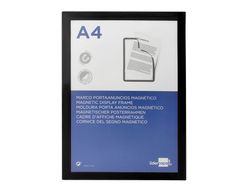 Marco porta anuncios liderpapel magnetico din a4 dorso adhesivo removible color negro