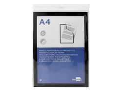 Marco porta anuncios liderpapel magnetico din a4 dorso adhesivo removible color negro