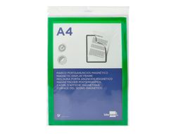 Marco porta anuncios liderpapel magnetico din a4 dorso adhesivo removible color verde