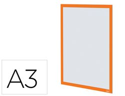 Marco porta anuncios nobo din A3 marco magnetico autoadhesivo color naranja pack de 2 unidades
