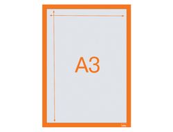 Marco porta anuncios nobo din A3 marco magnetico autoadhesivo color naranja pack de 2 unidades