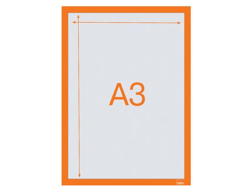 Marco porta anuncios nobo din A3 marco magnetico autoadhesivo color naranja pack de 2 unidades