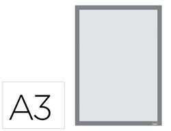 Marco porta anuncios nobo din A3 marco magnetico autoadhesivo color plata pack de 2 unidades