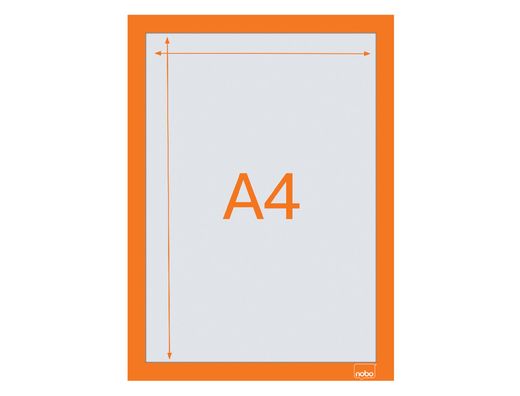 Marco porta anuncios nobo din A4 marco magnetico autoadhesivo color naranja pack de 2 unidades
