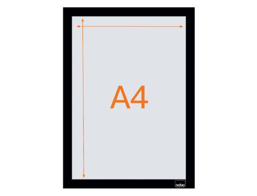 Marco porta anuncios nobo din A4 marco magnetico autoadhesivo color plata pack de 2 unidades