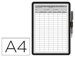 Marco porta anuncios tarifold magneto din a4 dorso adhesivo removible con portaboligrafo color negro