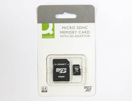 Memoria Sd Micro Q-Connect Flash 64 Gb Clase 10 con Adaptador