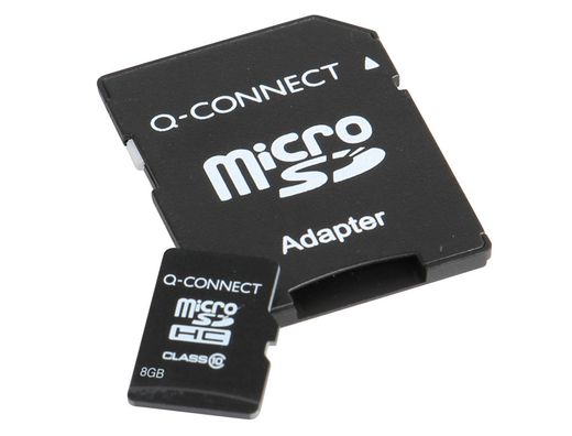 Memoria Sd Micro Q-Connect Flash 8 Gb Clase 4 con Adaptador