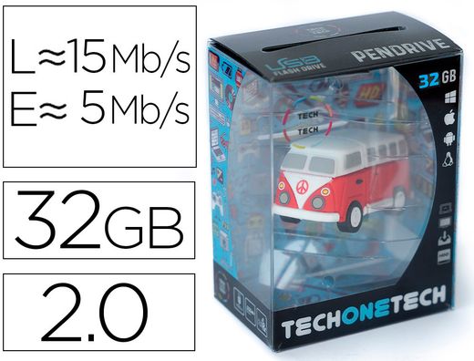 Memoria usb tech on tech hippy van bang camper 32 gb