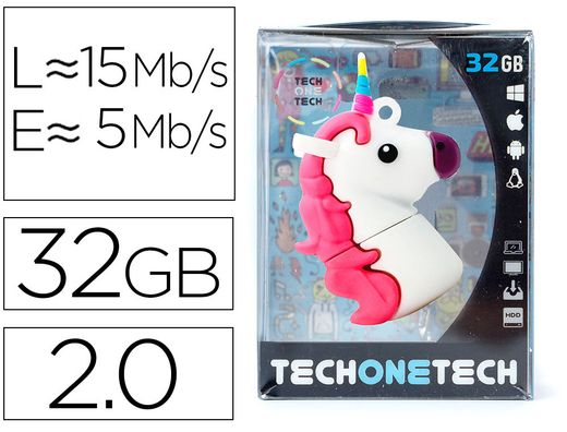 Memoria usb tech on tech mi unicornio 32 gb