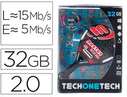 Memoria usb tech on tech raqueta padel roja 32 gb