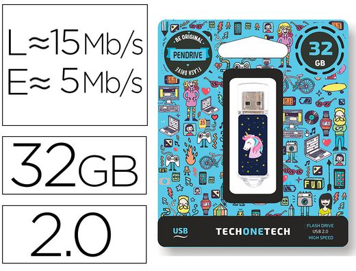 Memoria usb tech on tech unicornio dream 32 gb