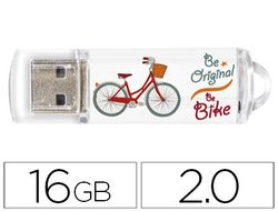Memoria usb techonetech flash drive 16 gb 2.0 be bike