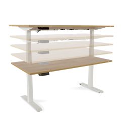 Mesa 160 cm Regulable En Altura Electricamente Con 3 Telescopicos Gris
