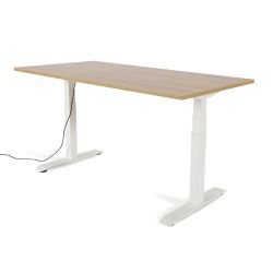 Mesa 160 cm Regulable En Altura Electricamente Con 3 Telescopicos Roble