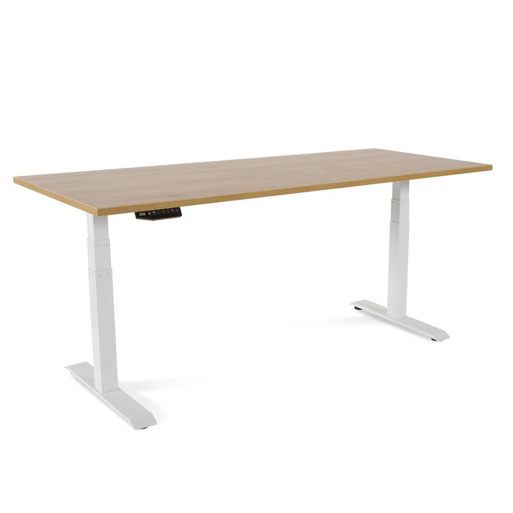 Mesa 180 cm Regulable En Altura Electricamente Con 3 Telescopicos Roble