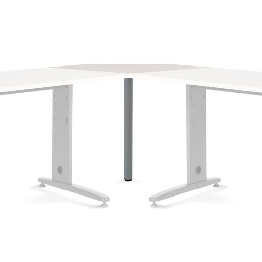 Mesa Ángulo 90º Aluminio/Blanco