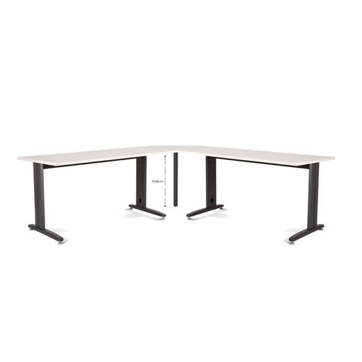 Mesa Ángulo 90º Aluminio/Blanco
