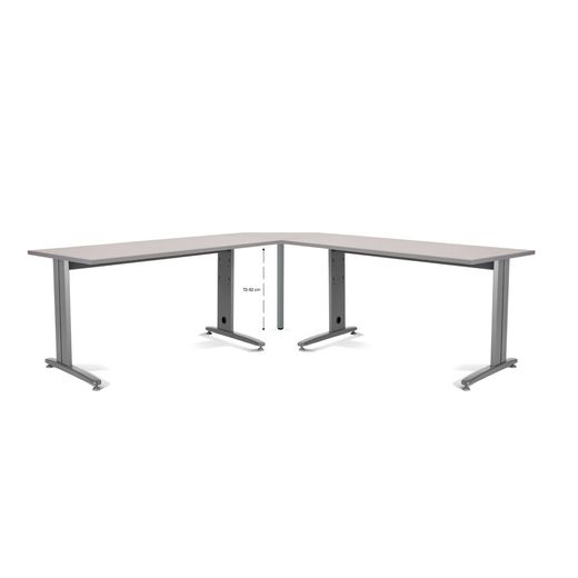 Mesa Ángulo 90º Aluminio/Blanco
