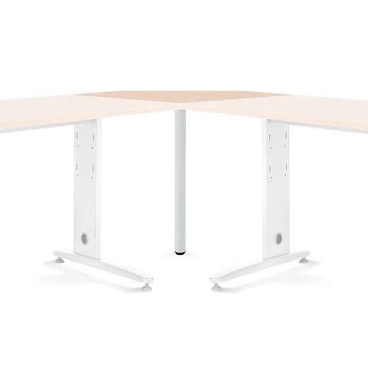 Mesa Ángulo 90º Blanco/Haya