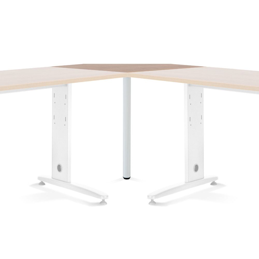 Mesa Ángulo 90º Blanco/Roble