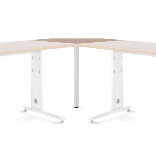 Mesa Ángulo 90º Blanco/Roble