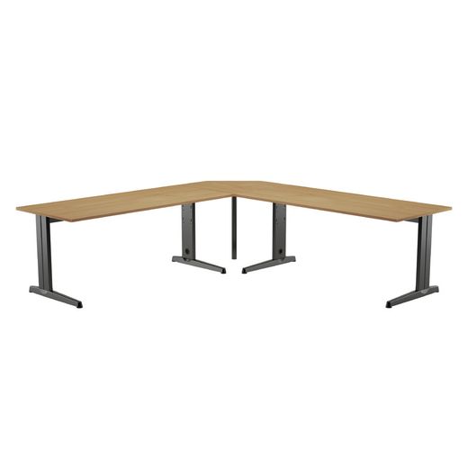 Mesa Ángulo 90º Blanco/Roble