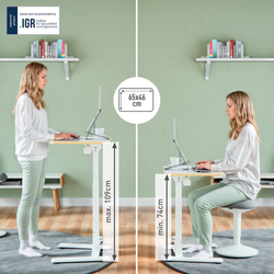 Mesa elevable pequeńa neumática plegable Leitz Ergo