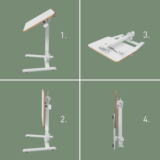 Mesa elevable pequeńa neumática plegable Leitz Ergo