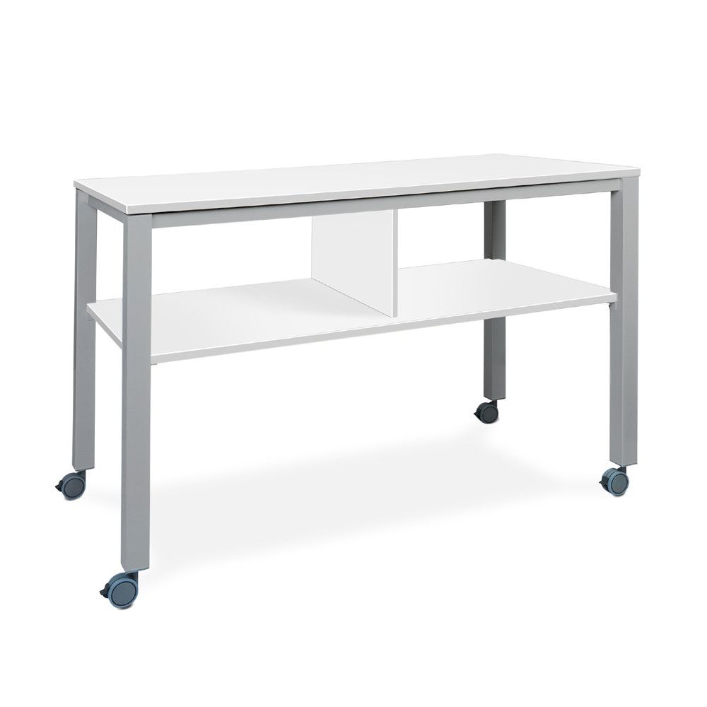 Mesa Executive 2 Niveles 160 x 80 Aluminio/Blanco