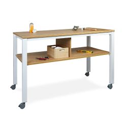 Mesa Executive 2 Niveles 160 x 80 Aluminio/Roble