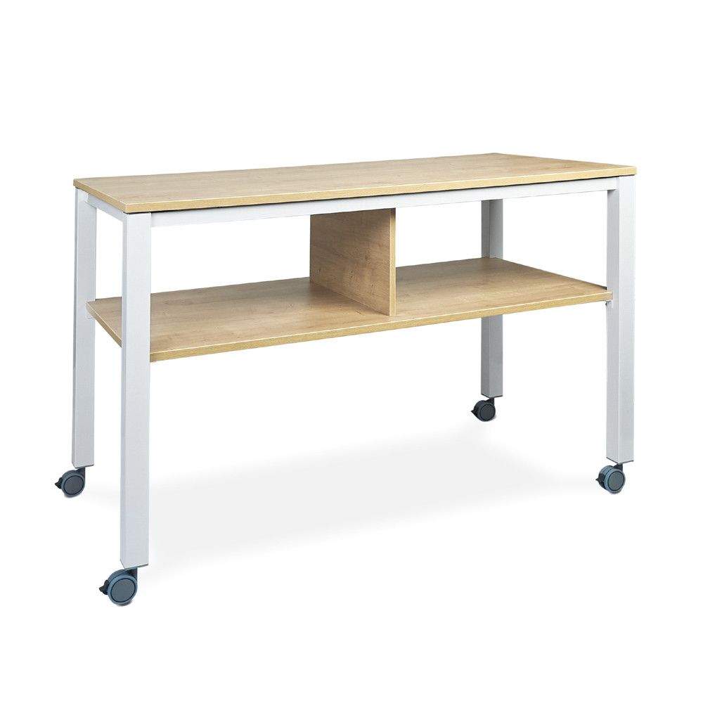 Mesa Executive 2 Niveles 160 x 80 Blanco/Haya