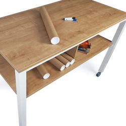 Mesa Executive 2 Niveles 160 x 80 Blanco/Roble