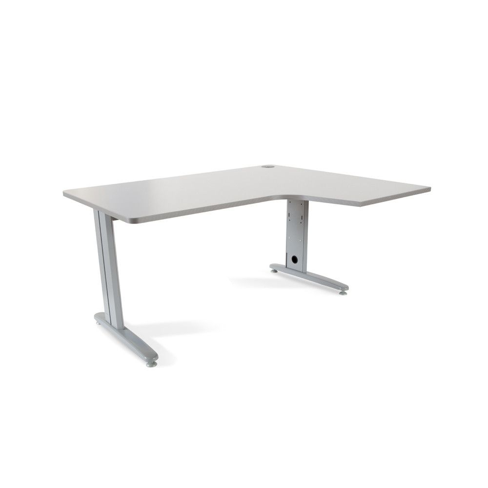 Mesa Metal Ajustable L Derecha 160 x 120 Aluminio/Gris