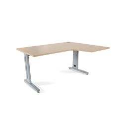 Mesa Metal Ajustable L Derecha 160 x 120 Aluminio/Haya