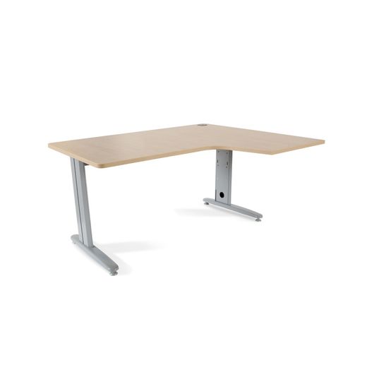 Mesa Metal Ajustable L Derecha 160 x 120 Aluminio/Haya