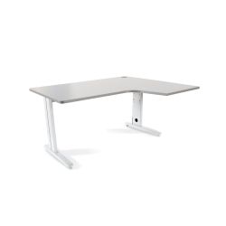 Mesa Metal Ajustable L Derecha 160 x 120 Blanco/Gris