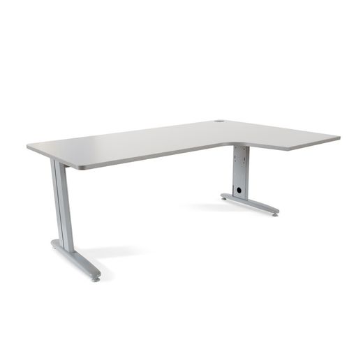 Mesa Metal Ajustable L Derecha 180 x 120 Aluminio/Gris