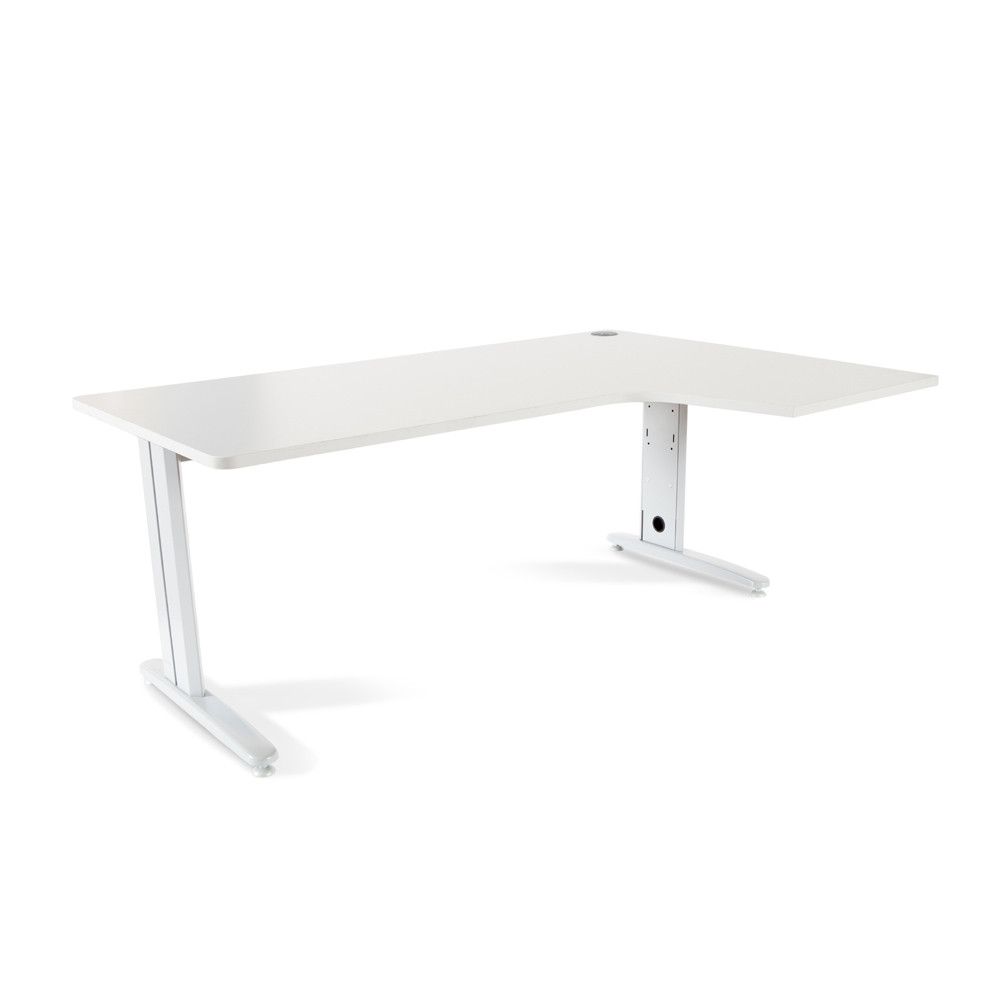 Mesa Metal Ajustable L Derecha 180 x 120 Blanco/Blanco