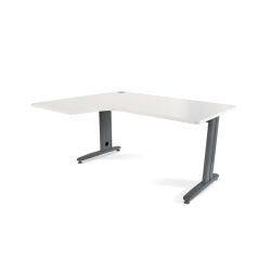 Mesa Metal Ajustable L Izquierda 160 x 120 Antracita/Blanco