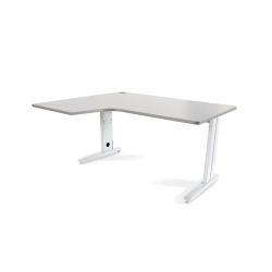 Mesa Metal Ajustable L Izquierda 160 x 120 Blanco/Gris