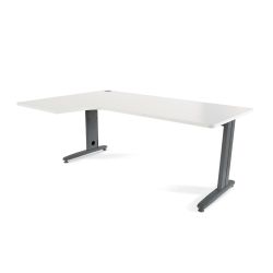 Mesa Metal Ajustable L Izquierda 180 x 120 Antracita/Blanco