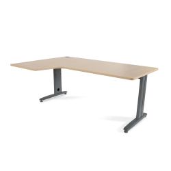 Mesa Metal Ajustable L Izquierda 180 x 120 Antracita/Haya