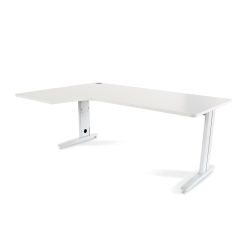 Mesa Metal Ajustable L Izquierda 180 x 120 Blanco/Blanco