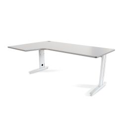 Mesa Metal Ajustable L Izquierda 180 x 120 Blanco/Gris