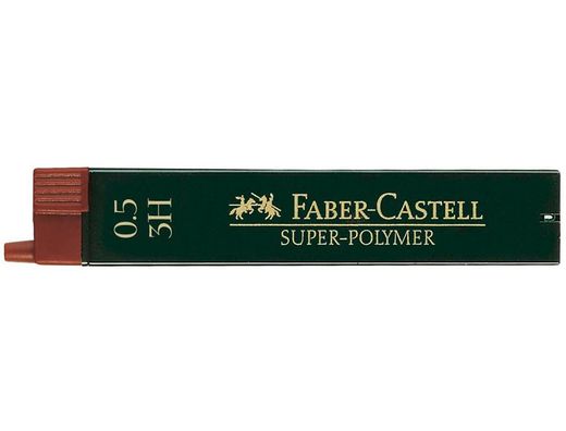 Minas faber grafito 9065 0,5 mm 3h -estuche de 12 minas